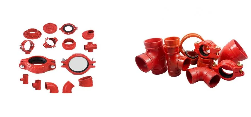 Red Color Fire Fighting Ductile Iron Grooved Pipe Fitting According to Customers′ Requirement